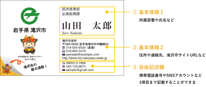 ちゃぐぽん入り名刺サンプル